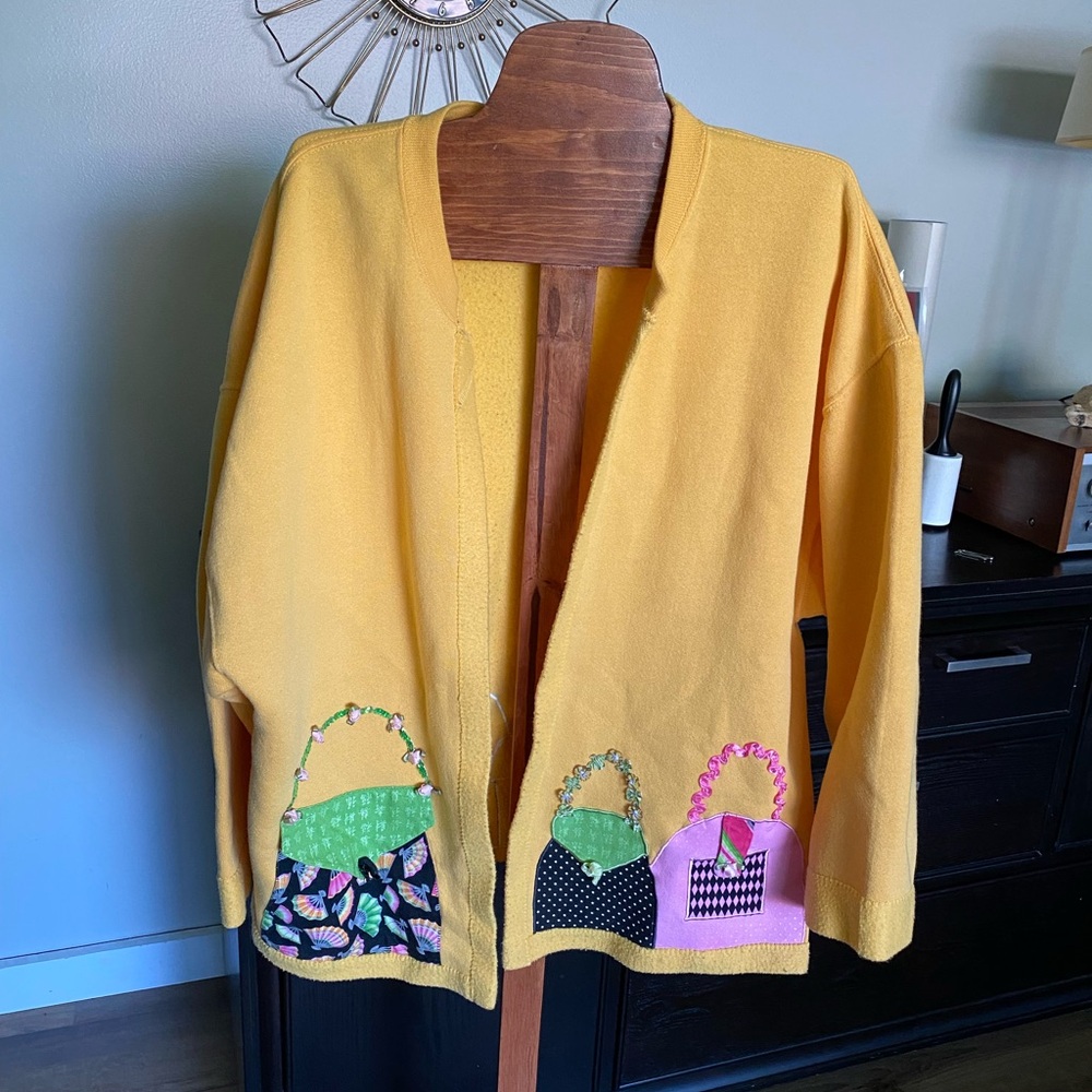 Vintage Handmade Purse‎ Cardigan
